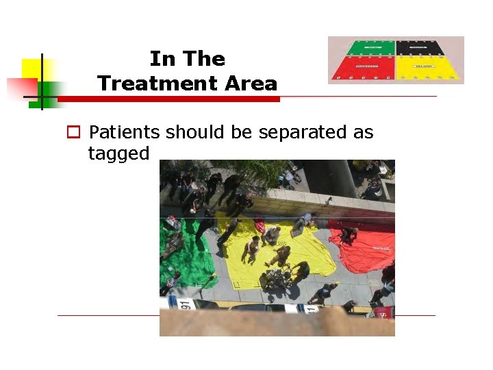 In The Treatment Area Patients should be separated as tagged 