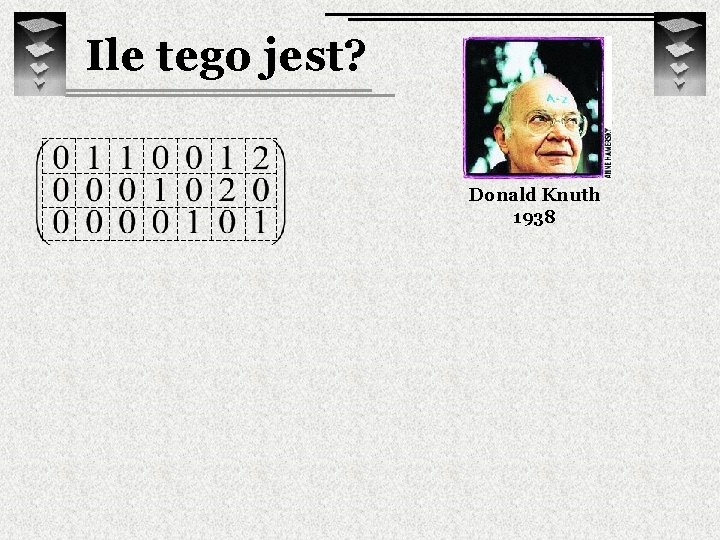 Ile tego jest? Donald Knuth 1938 