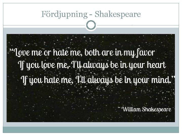 Fördjupning - Shakespeare 