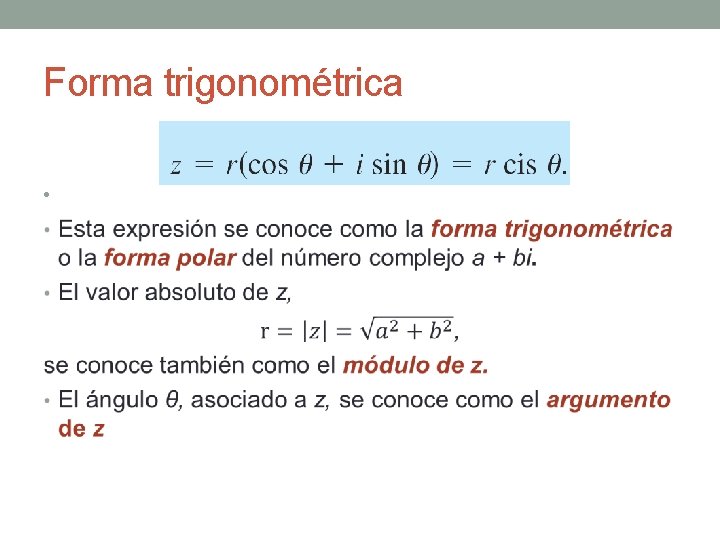 Forma trigonométrica • 