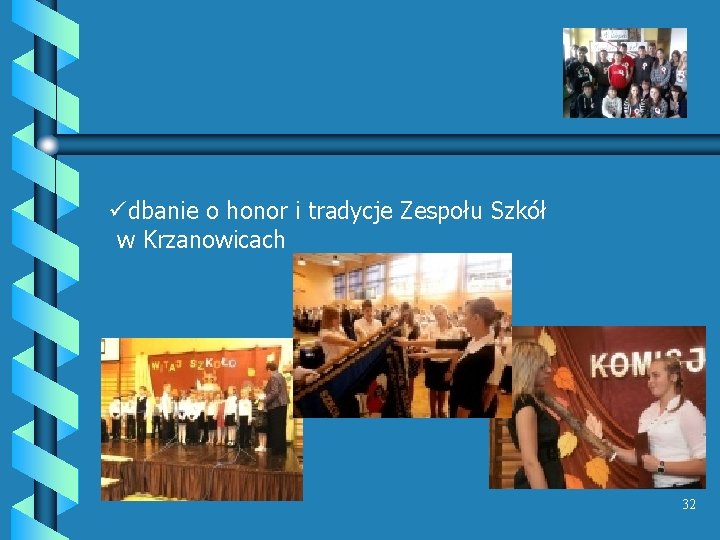 üdbanie o honor i tradycje Zespołu Szkół w Krzanowicach 32 üdbanie o honor i tradycje Zespołu Szkół w Krzanowicach 32