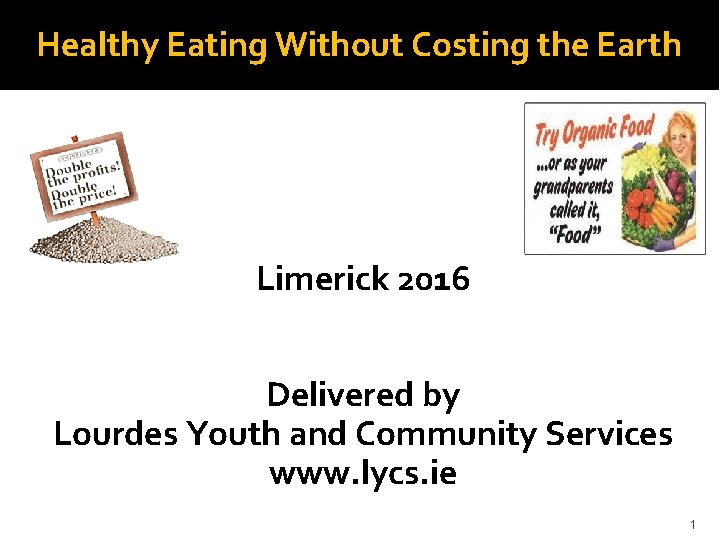 Healthy Eating Without Costing the Earth Limerick 2016 Delivered by Lourdes Youth and Community