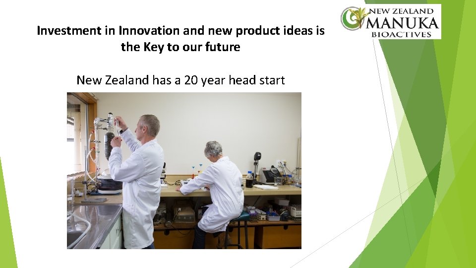 Investment in Innovation and new product ideas is the Key to our future New