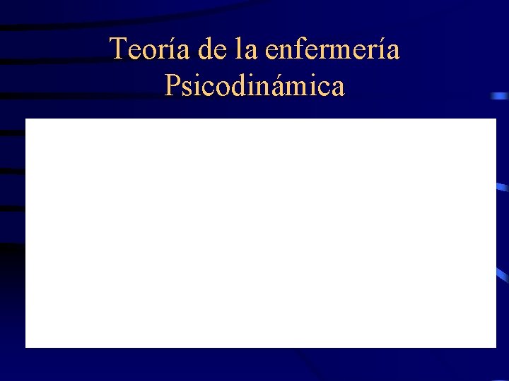 Teoría de la enfermería Psicodinámica 