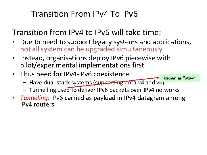 Transition From IPv 4 To IPv 6 Transition from IPv 4 to IPv 6