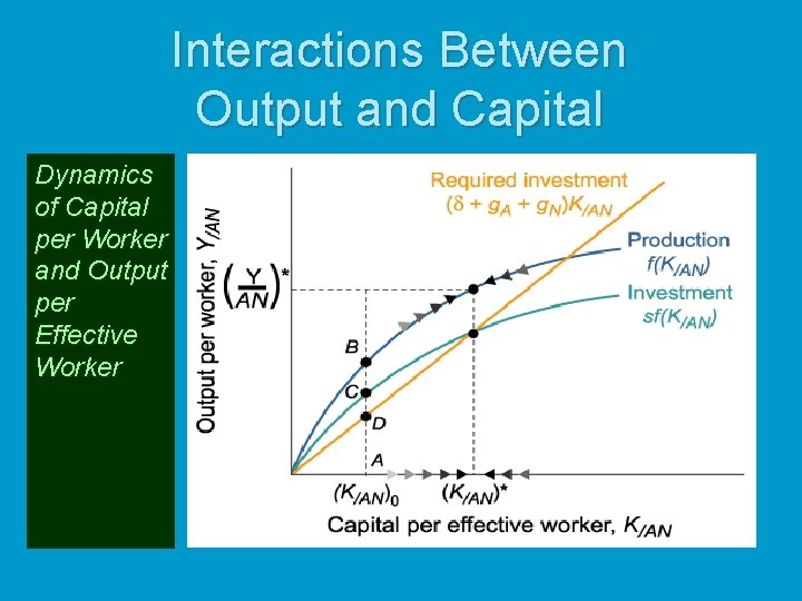 Interactions Between Output and Capital Dynamics of Capital per Worker and Output per Effective