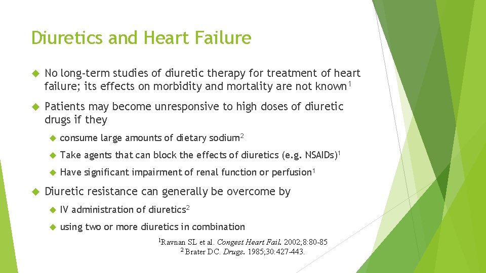 Diuretics and Heart Failure No long-term studies of diuretic therapy for treatment of heart