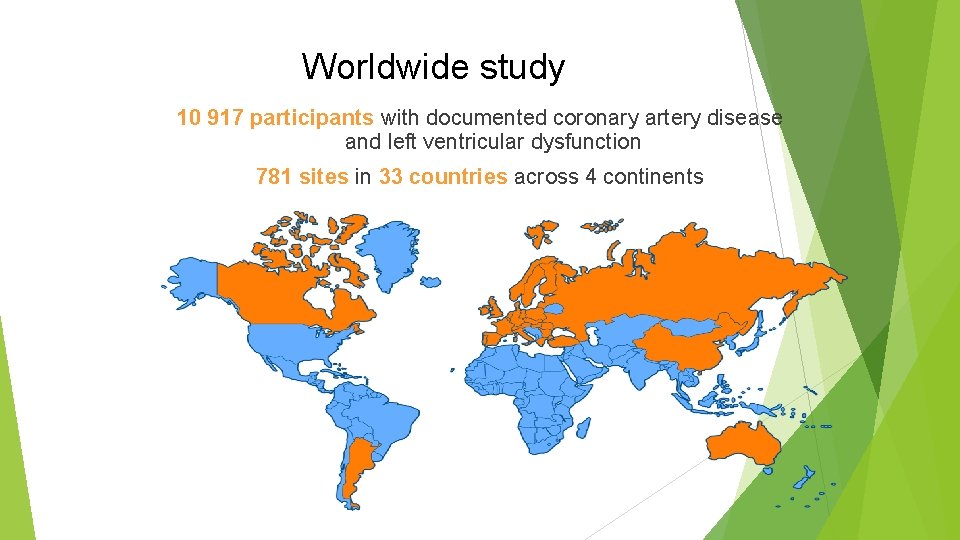 Worldwide study 10 917 participants with documented coronary artery disease and left ventricular dysfunction