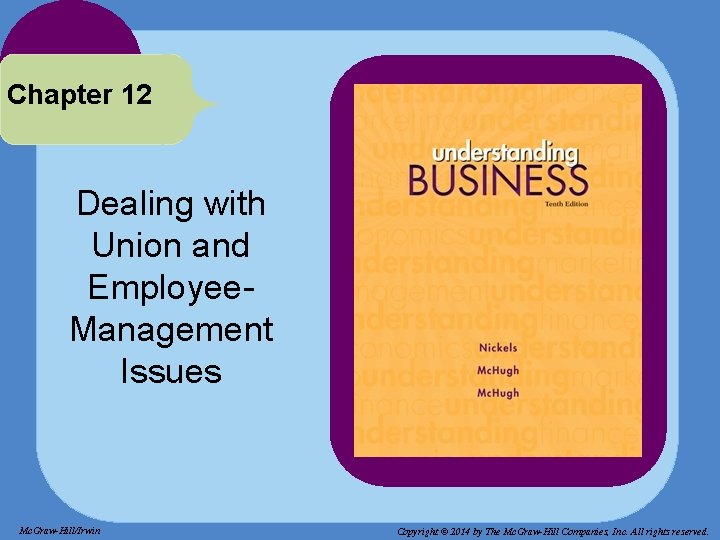 Chapter 12 Dealing with Union and Employee. Management Issues Mc. Graw-Hill/Irwin Copyright © 2014 Chapter 12 Dealing with Union and Employee. Management Issues Mc. Graw-Hill/Irwin Copyright © 2014