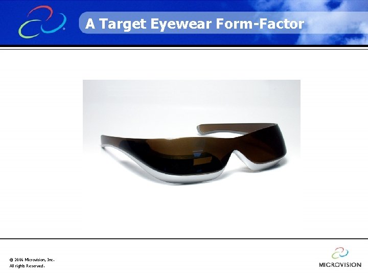 A Target Eyewear Form-Factor © 2006 Microvision, Inc. All rights Reserved. 
