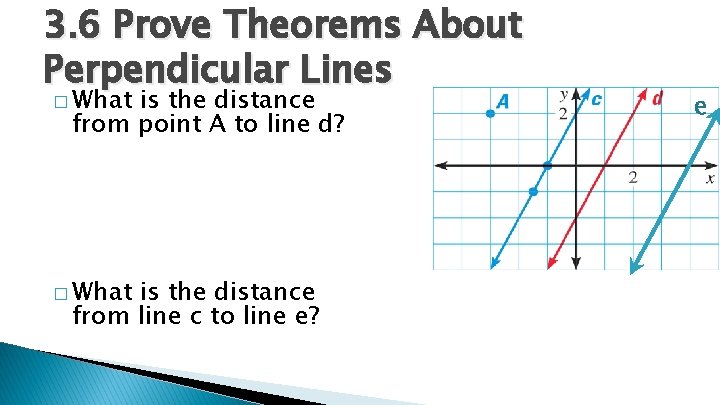 3. 6 Prove Theorems About Perpendicular Lines � What is the distance from point
