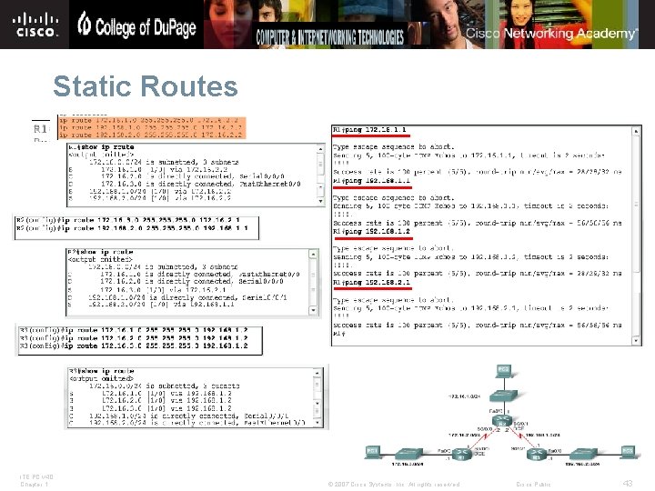 Static Routes ITE PC v 4. 0 Chapter 1 © 2007 Cisco Systems, Inc.