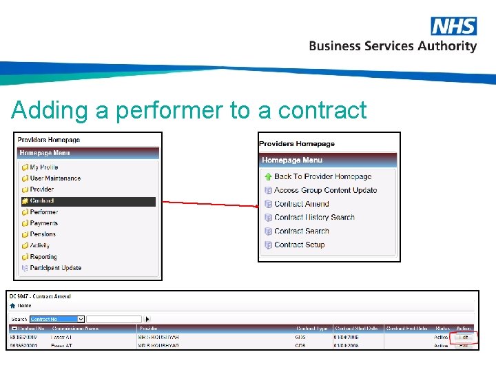 Adding a performer to a contract 