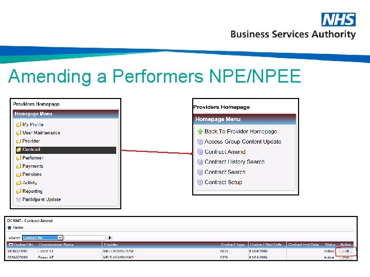 Amending a Performers NPE/NPEE 