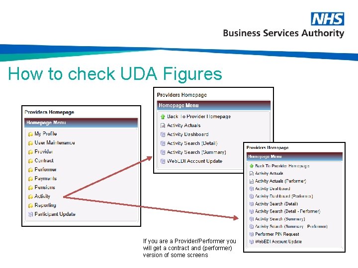 How to check UDA Figures If you are a Provider/Performer you will get a