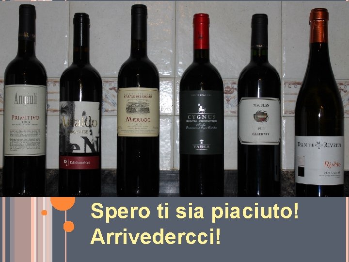 Spero ti sia piaciuto! Arrivedercci! 