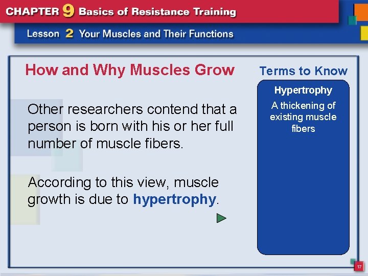 How and Why Muscles Grow Terms to Know Hypertrophy Other researchers contend that a