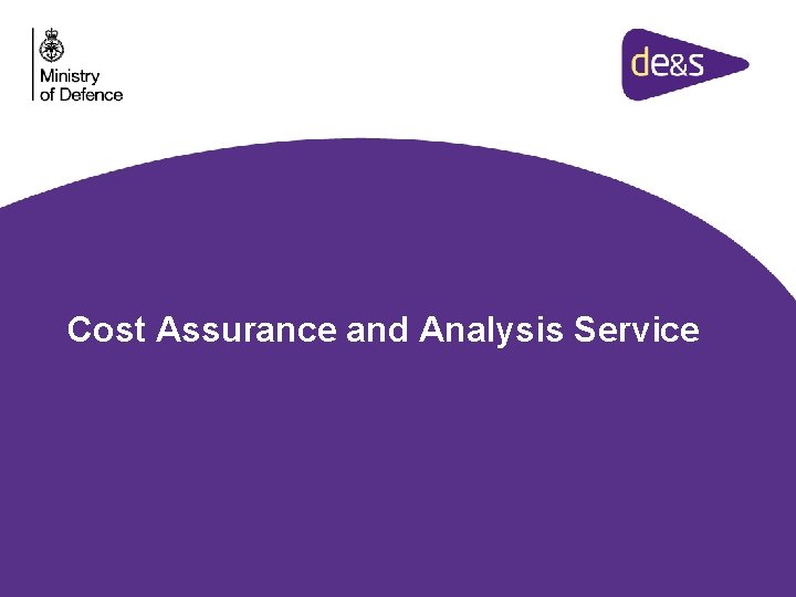 Cost Assurance and Analysis Service Cost Assurance and Analysis Service