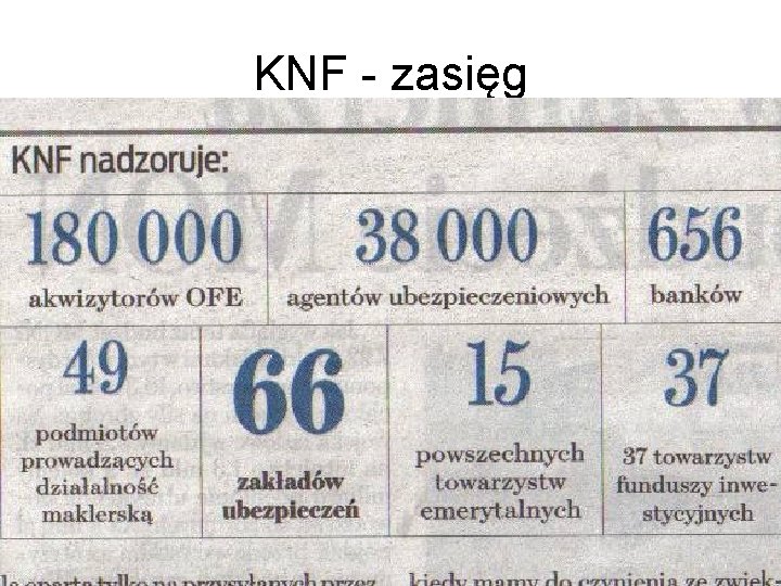 KNF - zasięg 