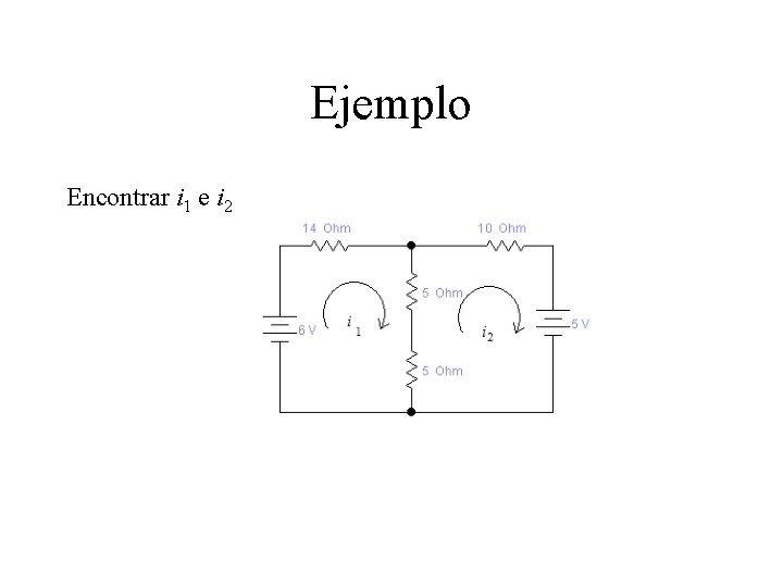 Ejemplo Encontrar i 1 e i 2 