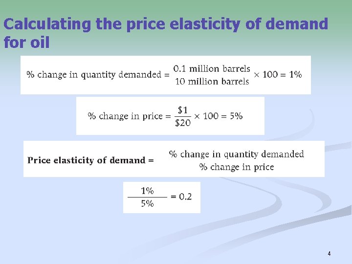 Calculating the price elasticity of demand for oil 4 