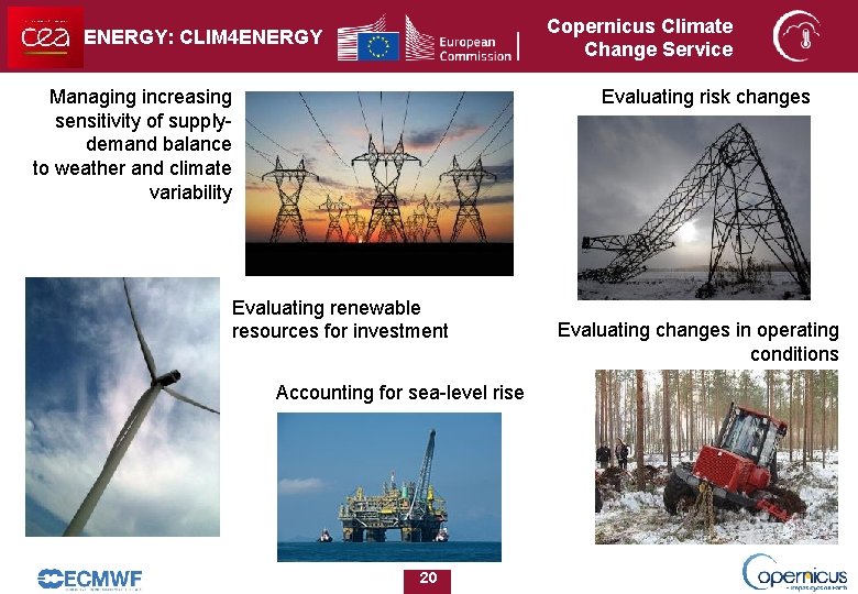 Copernicus Climate Change Service ENERGY: CLIM 4 ENERGY Managing increasing sensitivity of supplydemand balance Copernicus Climate Change Service ENERGY: CLIM 4 ENERGY Managing increasing sensitivity of supplydemand balance