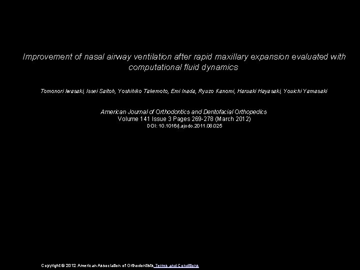 Improvement of nasal airway ventilation after rapid maxillary expansion evaluated with computational fluid dynamics