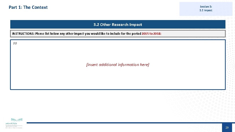 Part 1: The Context Section 3: 3. 2 Impact 3. 2 Other Research Impact