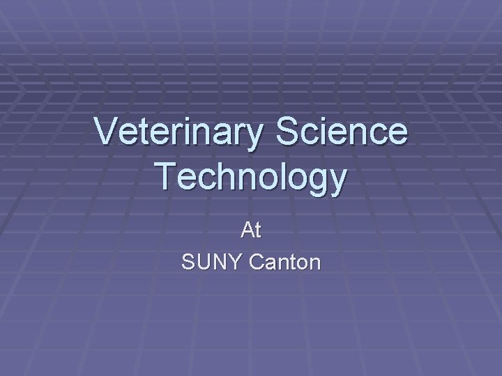 Veterinary Science Technology At SUNY Canton 