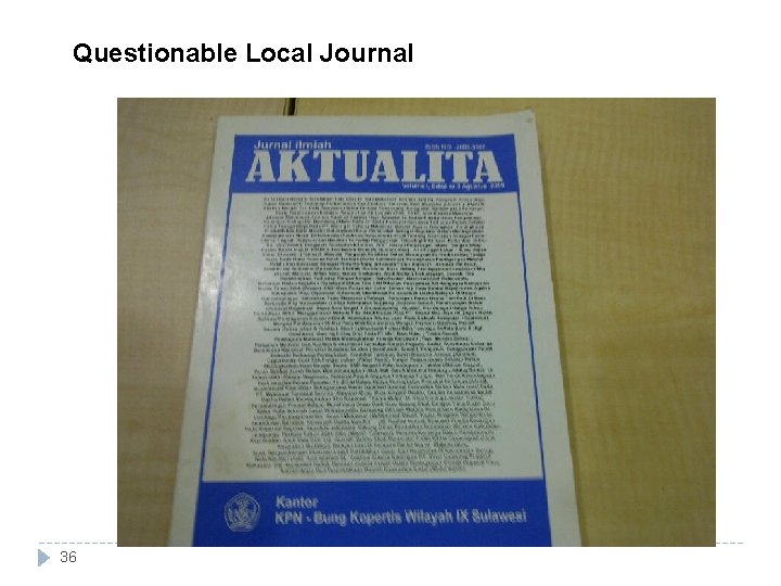 Questionable Local Journal 36 Questionable Local Journal 36