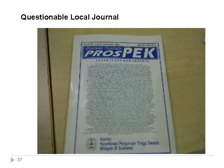 Questionable Local Journal 37 Questionable Local Journal 37