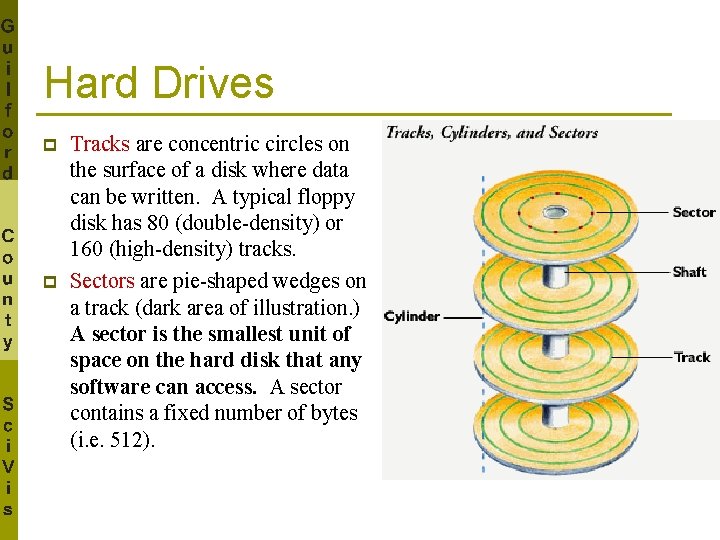 Hard Drives p p Tracks are concentric circles on the surface of a disk
