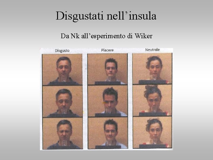 Disgustati nell’insula Da Nk all’esperimento di Wiker 