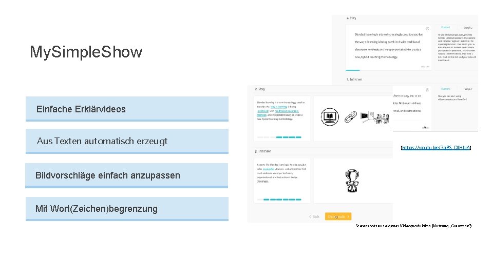 My. Simple. Show Einfache Erklärvideos Aus Texten automatisch erzeugt (https: //youtu. be/3 a. BS_DIHhi.