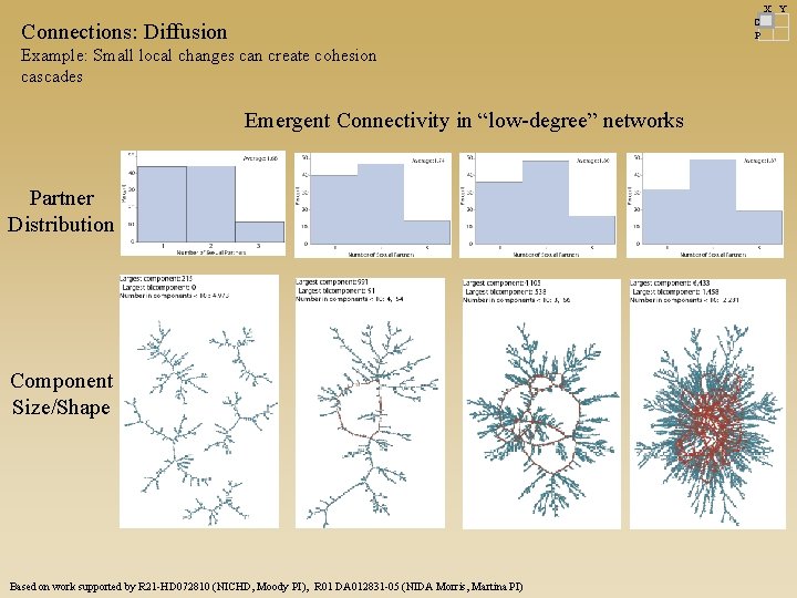 X Y C P Connections: Diffusion Example: Small local changes can create cohesion cascades