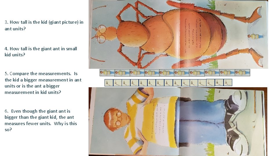  3. How tall is the kid (giant picture) in ant units? 4. How