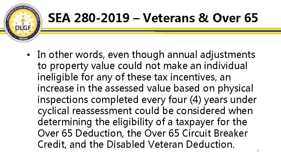 SEA 280 -2019 – Veterans & Over 65 • In other words, even though