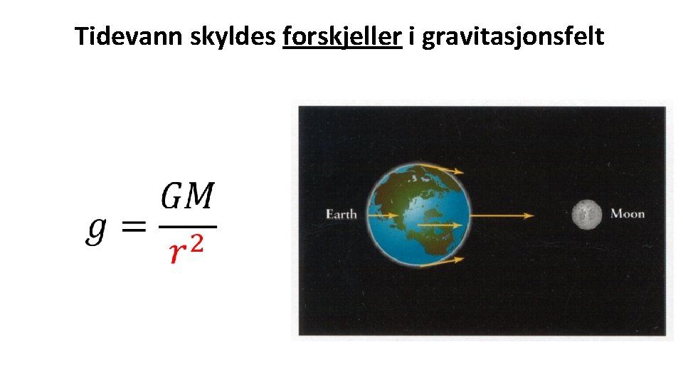 Tidevann skyldes forskjeller i gravitasjonsfelt 