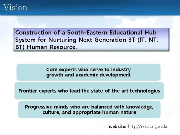 Vision Construction of a South-Eastern Educational Hub System for Nurturing Next-Generation 3 T (IT,