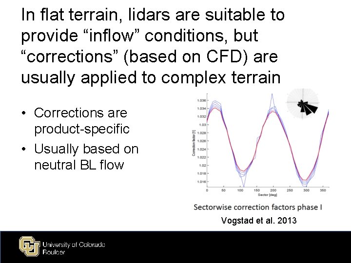 In flat terrain, lidars are suitable to provide “inflow” conditions, but “corrections” (based on