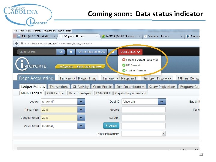 Coming soon: Data status indicator 12 