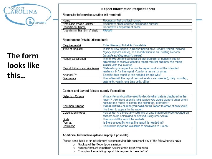 The form looks like this… 