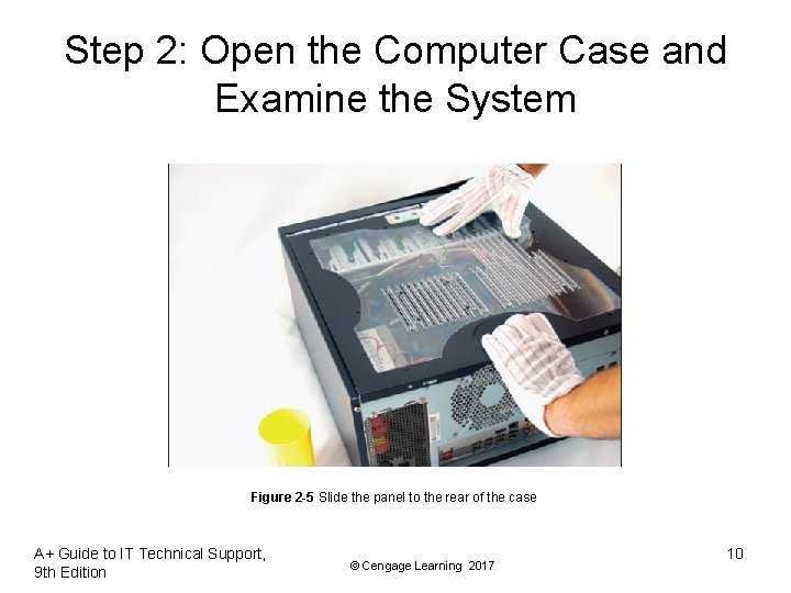 Step 2: Open the Computer Case and Examine the System Figure 2 -5 Slide Step 2: Open the Computer Case and Examine the System Figure 2 -5 Slide