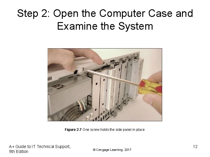 Step 2: Open the Computer Case and Examine the System Figure 2 -7 One Step 2: Open the Computer Case and Examine the System Figure 2 -7 One