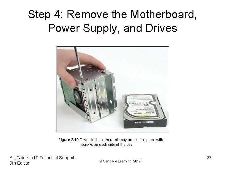 Step 4: Remove the Motherboard, Power Supply, and Drives Figure 2 -19 Drives in Step 4: Remove the Motherboard, Power Supply, and Drives Figure 2 -19 Drives in