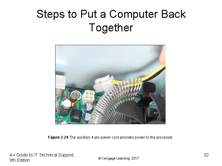 Steps to Put a Computer Back Together Figure 2 -24 The auxiliary 4 -pin Steps to Put a Computer Back Together Figure 2 -24 The auxiliary 4 -pin