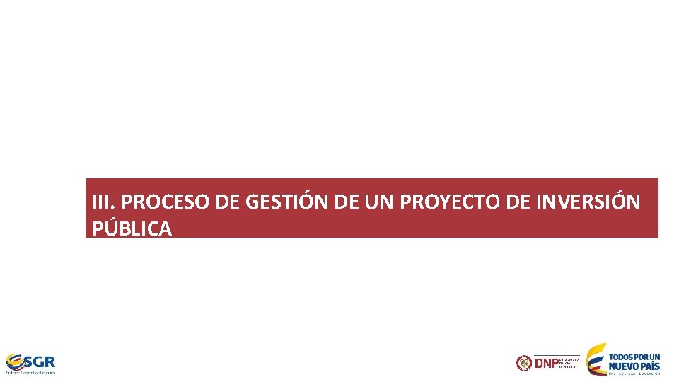 III. PROCESO DE GESTIÓN DE UN PROYECTO DE INVERSIÓN PÚBLICA 