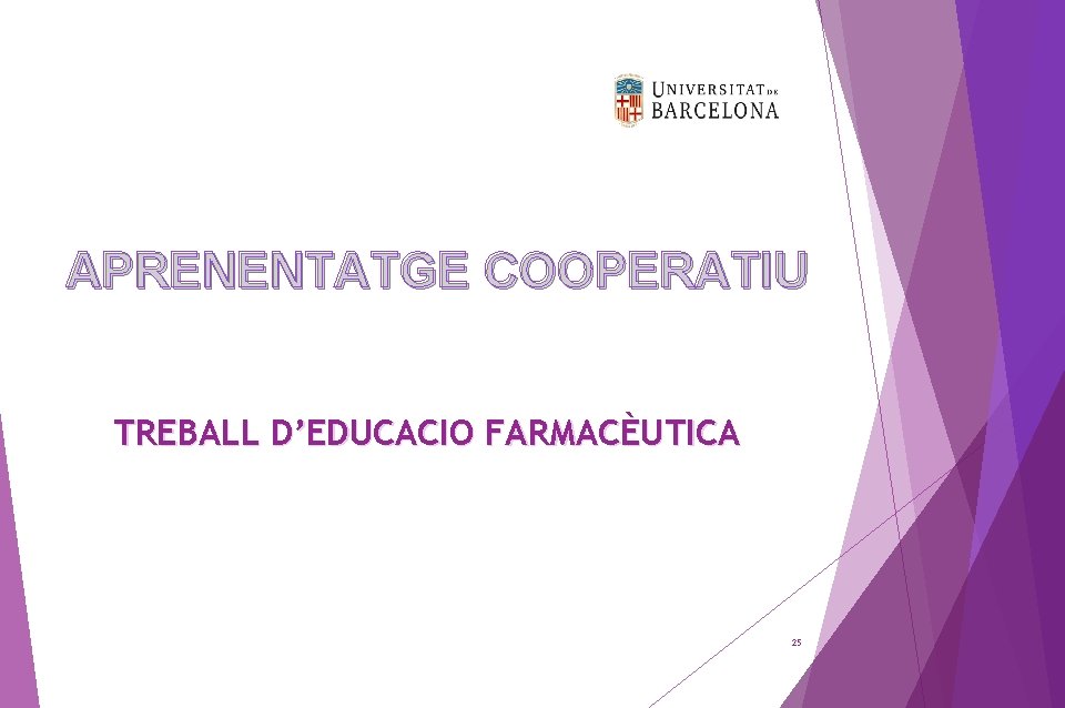 APRENENTATGE COOPERATIU TREBALL D’EDUCACIO FARMACÈUTICA 25 