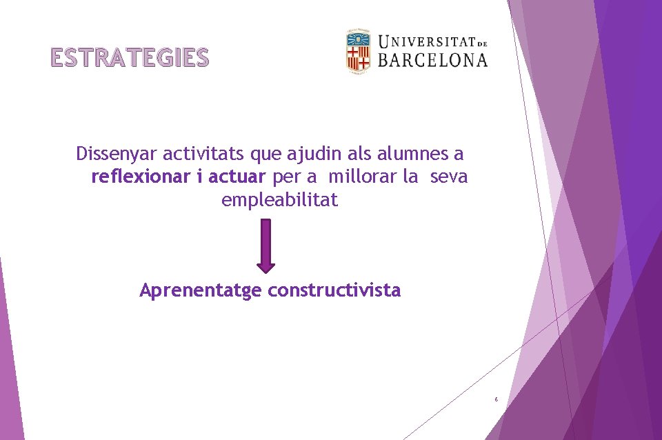 ESTRATEGIES Dissenyar activitats que ajudin als alumnes a reflexionar i actuar per a millorar