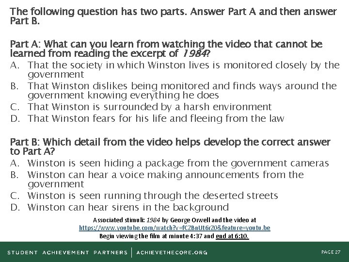 The following question has two parts. Answer Part A and then answer Part B.